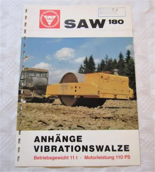 Prospekt ABG SAW 180 Anhänge Vibrationswalze 110 PS von 1967