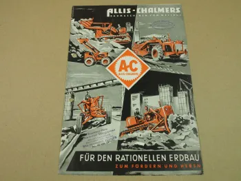 Prospekt AC Allis Chalmers Schürflader Raupen Motorgrader Schürfwagen 50er Jahre