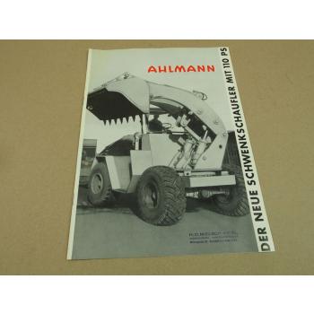 Prospekt Ahlmann A110 Radlader Schwenklader mit 110 PS Deutz Motor von 1964