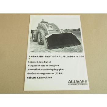 Prospekt Ahlmann Bray 540 Radlader Schaufellader mit 75 PS 1965