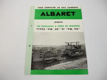 Prospekt Albaret PM.30 PM.90 Walzen an Raupenschlepper Rouleaux Tracteur ca.1956