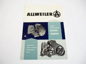 Prospekt Allweiler Velox Robot Kolbenpumpen 1970 Jahre