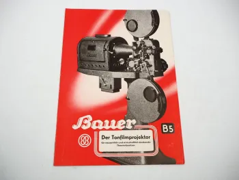 Prospekt Bauer Tonfilm Projektor B5 Film Kino Theater Maschine Apparat 1941