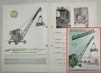Prospekt Bavaria 95B Lademeister fahrbarer Drehkran 1954