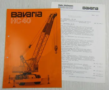Prospekt Bavaria HC40 Mobilkran mobile crane grue automitrice ca 1977 Preisliste