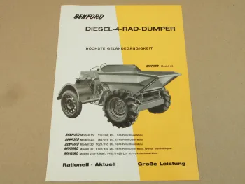 Prospekt Benford Modell 15 23 30 2t Allrad Diesel-4-Rad-Dumper 1965