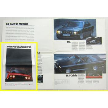 Prospekt BMW Programm 89/90 - Modelle Z1 M3 M5 850i 7er 5er und 3er Reihe