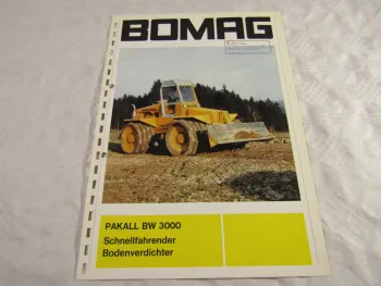 Prospekt Bomag Pakall BW 3000 Bodenverdichter mit 175 PS von 1970