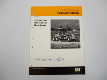Prospekt Brochure Caterpillar 12 120 140 160 H Motor Graders 1995 English