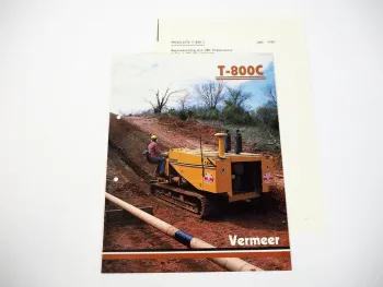Prospekt Brochure Vermeer T800C Grabenfräse Trencher Steinbrück 1986 +Preisliste
