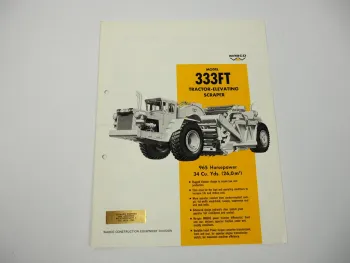 Prospekt Brochure Wabco 333FT Tractor Elevating Scraper 1970