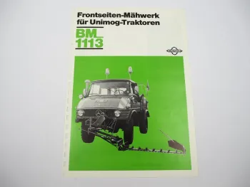 Prospekt Busatis BM1113 Frontseiten Mähwerk an Unimog U 600 800 900 1000 1979