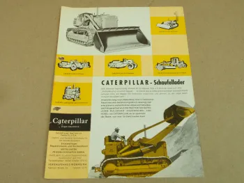 Prospekt CATerpillar Schaufellader Schürfwagen Bulldozer 1955