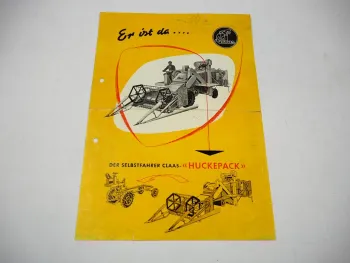 Prospekt Claas Huckepack Mähdrescher Selbstfahrer 1950er Jahre