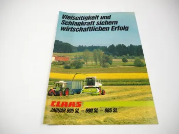 Prospekt Claas Jaguar 685 690 695 SL Mädrescher Selbstfahrer 09/1988