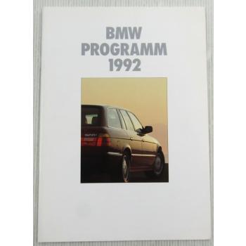 Prospekt Das BMW Programm 1992 - M5 K1 850i 750i iL 3er 5er und 7er Reihe