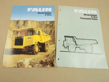 Prospekt Datenblatt technische Daten FAUN K35.5 Muldenkipper 1983/84