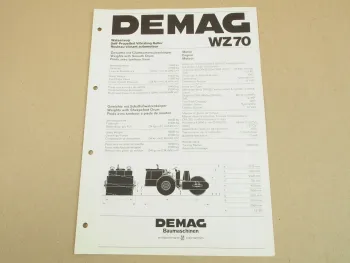 Prospekt Demag Müller WZ70 Walzenzug Self-Propelled Vibrating Roller 70er Jahre