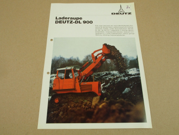 Prospekt Deutz DL900 Laderaupe 86 PS KHD mit technischen Daten von 4/1970