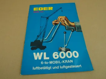 Prospekt Eder WL6000 Mobilkran 6to luftbetätigt luftgesteuert 1966