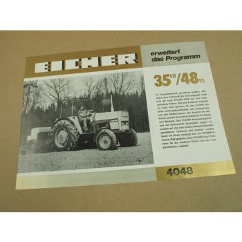 Prospekt Eicher 4048 Schlepper mit 48 PS