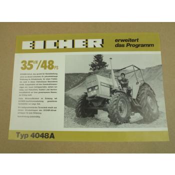 Prospekt Eicher 4048A Schlepper mit 48 PS