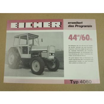Prospekt Eicher 4060 Schlepper mit 60 PS von 1979