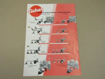 Prospekt Eicher AG 49 AG 50 AG 100 Federstahlpflüge 4/1959 Baukastensystem