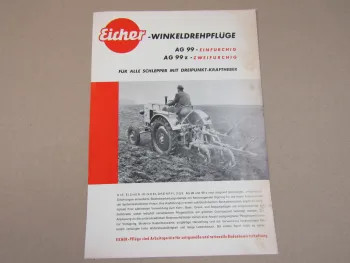 Prospekt Eicher AG 99 z Winkeldrehpflüge für Schlepper mit 3Punkt-Kraftheber 66