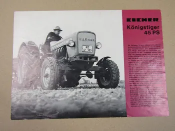 Prospekt Eicher Königstiger mit 45 PS Schlepper von 1969
