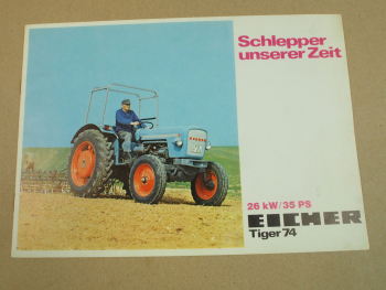 Prospekt Eicher Tiger 74 mit 35 PS Schlepper 1975