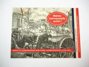 Prospekt Esso Schmierstoffe und Öl in der Landwirtschaft 1950er Jahre