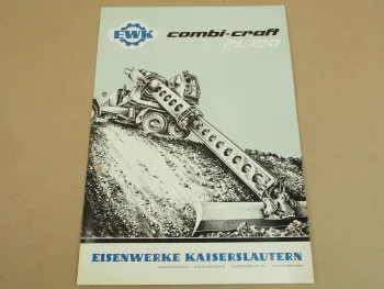Prospekt EWK Kaiserslautern combi-craft PL120 Planierbagger mit Deutz 70er Jahre