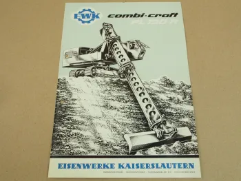Prospekt EWK Kaiserslautern combi-craft PL120R Planierbagger 70er Jahre