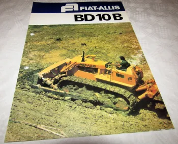 Prospekt Fiat Allis BD10B Planierraupe mit technische Angaben 4/1976