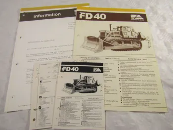 Prospekt Fiat-Allis Fiatallis FD 40 Raupe Dozer 478 PS 1983 Info + Datenblätter