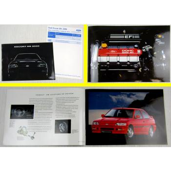 Prospekt Ford Escort RS2000 16V + Preise Lieferumfang Technische Daten ca 1991