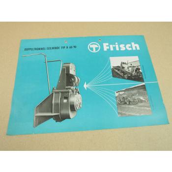 Prospekt Frisch H60/90 Doppeltrommel Seilwinde am Hanomag K90 Kettenschlepper