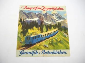 Prospekt Garmisch Partenkirchen Zugspitzbahn Hotel Schneefernerhaus 1930er Jahre