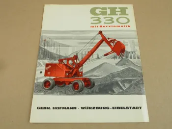 Prospekt Gebrüder Hofmann Bavaria GH330 Bagger mit Serviomatik 1961