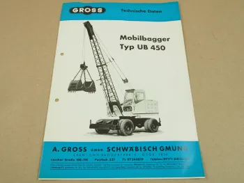 Prospekt Gross UB450 Mobilbagger mit Deutz Motor 60/70er Jahre