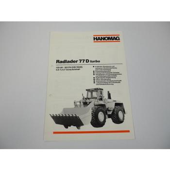 Prospekt Hanomag 77D turbo Radlader 1986