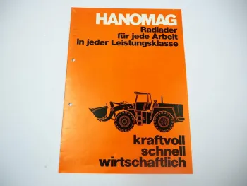 Prospekt Hanomag B 6 11 14 16 Radlader C20 Compaktor D18 Raddozer 1972
