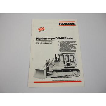 Prospekt Hanomag D540E turbo Planierraupe 1986
