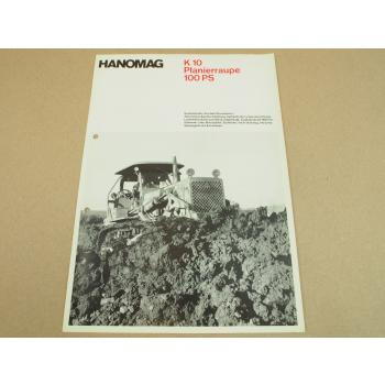 Prospekt Hanomag K10 Planierraupe mit 100 PS 6-Zylinder 1965