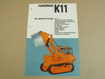 Prospekt Hanomag K11 Laderaupe mit 105 PS 6-Zylinder Motor 12/1965