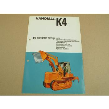 Prospekt Hanomag K4 K4L Planierraupe mit 34 PS 3-Zylinder 4/1964
