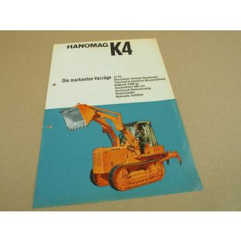 Prospekt Hanomag K4 K4L Planierraupe mit 34 PS 3-Zylinder Motor 4/1964