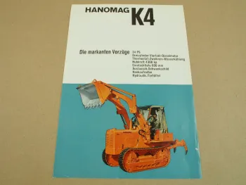 Prospekt Hanomag K4 K4L Planierraupe mit 34 PS 3-Zylinder Motor von 3/1965