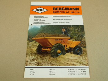 Prospekt HeBe Bergmann Dumper AT112 a und AT124